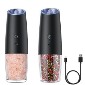rechargeable electric salt and pepper grinder set, usb c charging, adjustable coarseness