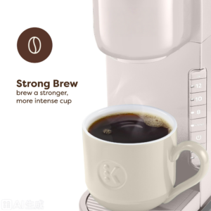 single serve coffee brewer for cup pods, fast brewing in rose gold, 5 cup sizes