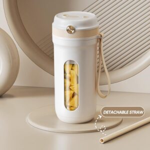 portable personal blender with detachable straw, rechargeable mini smoothie blender for shakes & juices