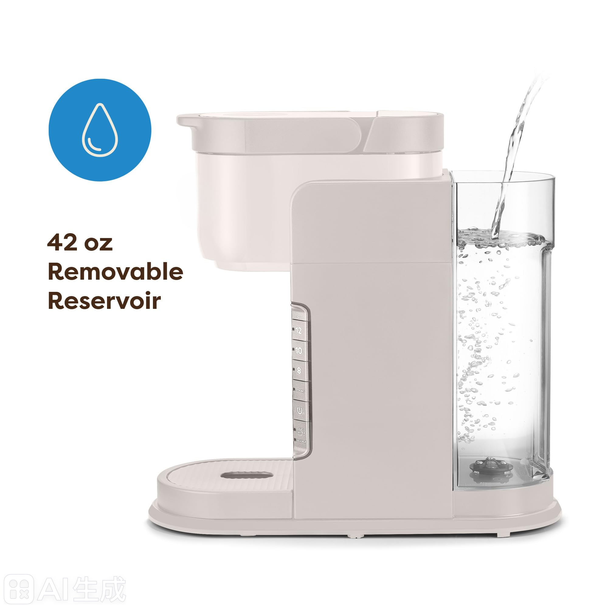 single serve coffee brewer for cup pods, fast brewing in rose gold, 5 cup sizes single serve coffee brewer for cup pods, fast brewing in rose gold, 5 cup sizes