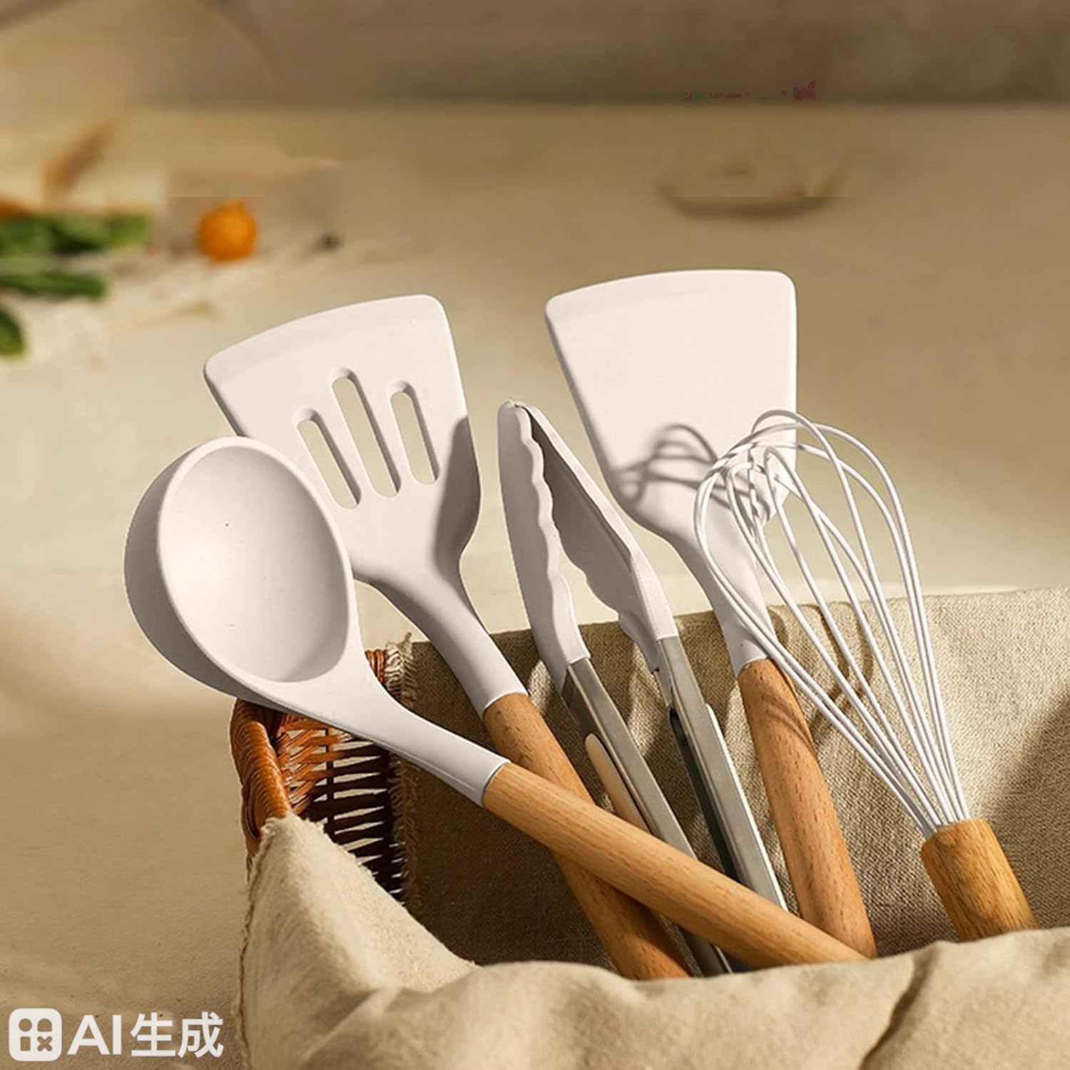 silicone kitchen utensil set with wooden handles, non stick cooking tools with utensil holder silicone kitchen utensil set with wooden handles, non stick cooking tools with utensil holder