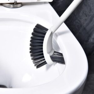 long handle toilet bowl brush | curved bristles deep cleaning bathroom toilet brush for rim & gap cleaning