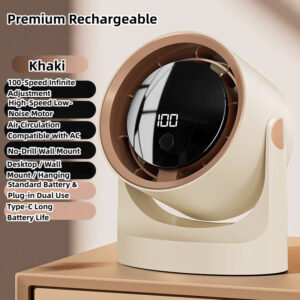 f11 flagship air circulator fan | rechargeable | 100 speed | hd digital display | desktop/wall mount