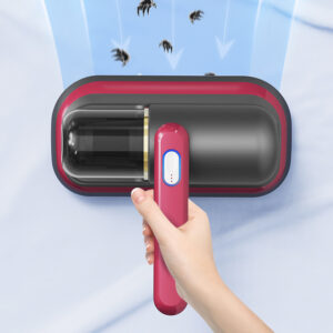 wireless mite remover with uv c light, 72000 beats/min powerful beating, 8000pa strong suction, transparent dust cup, uv leakage protection, for bedding, sofa, carpet