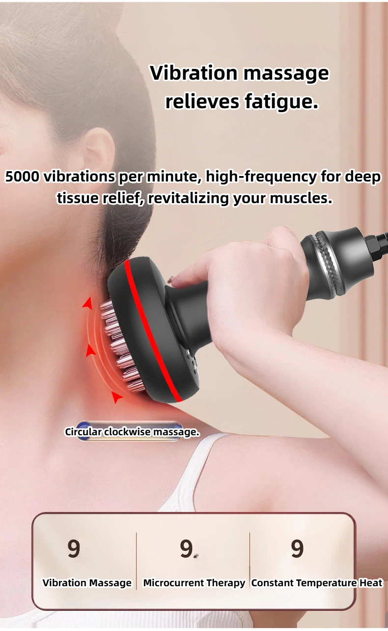 30 smooth massage nodes electric scrubber with 9 level temperature display, microcurrent & heat therapy for body shaping & muscle relief 30 smooth massage nodes electric scrubber with 9 level temperature display, microcurrent & heat therapy for body shaping & muscle relief