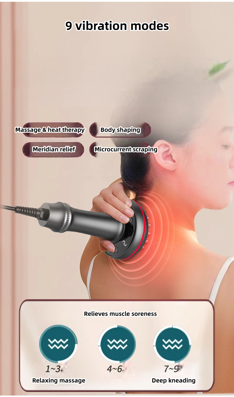 30 smooth massage nodes electric scrubber with 9 level temperature display, microcurrent & heat therapy for body shaping & muscle relief 30 smooth massage nodes electric scrubber with 9 level temperature display, microcurrent & heat therapy for body shaping & muscle relief