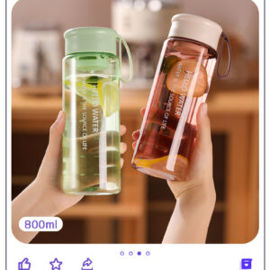 large water bottle with handle | food grade leak proof sports bottle for travel, gym & daily use