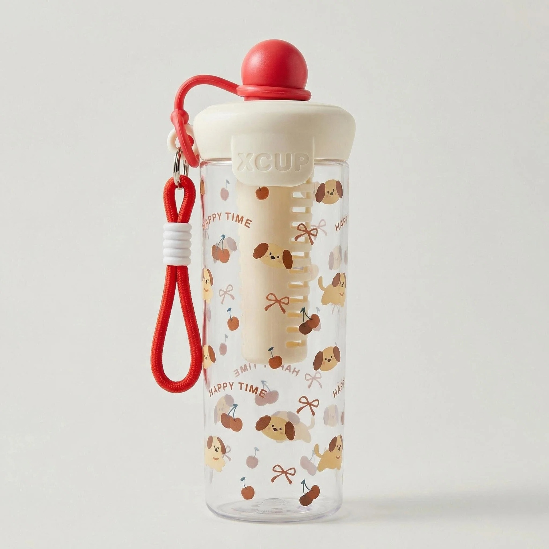 cute puppy water bottle with tea infuser, 500ml portable leakproof tritan bottle with straw & carry strap, bpa free reusable drinkware for school, office, travel, gift for girls kids cute puppy water bottle with tea infuser, 500ml portable leakproof tritan bottle with straw & carry strap, bpa free reusable drinkware for school, office, travel, gift for girls kids