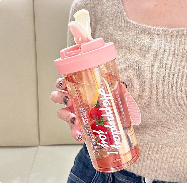 cute puppy water bottle with tea infuser, 500ml portable leakproof tritan bottle with straw & carry strap, bpa free reusable drinkware for school, office, travel, gift for girls kids cute puppy water bottle with tea infuser, 500ml portable leakproof tritan bottle with straw & carry strap, bpa free reusable drinkware for school, office, travel, gift for girls kids