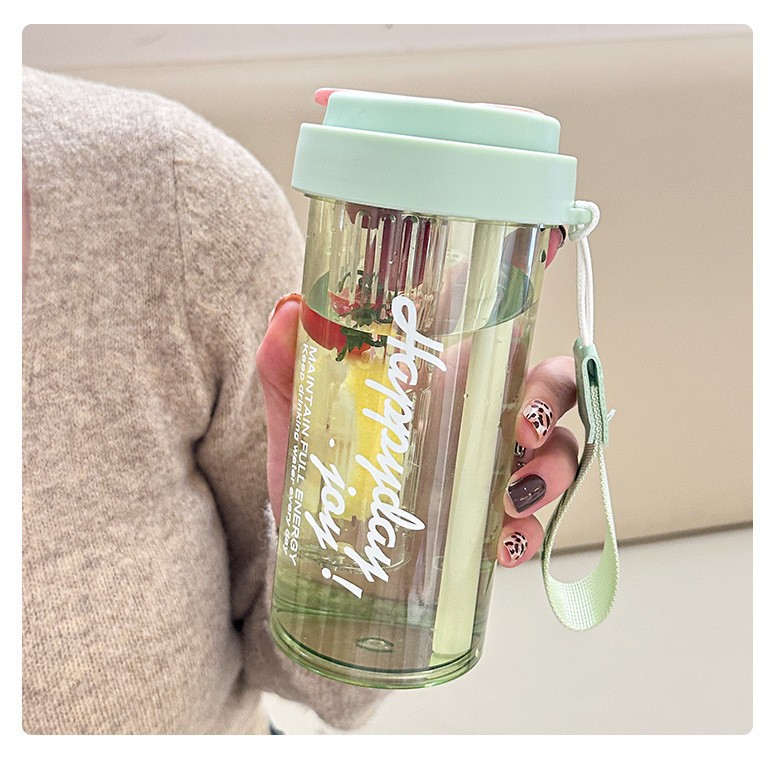 cute puppy water bottle with tea infuser, 500ml portable leakproof tritan bottle with straw & carry strap, bpa free reusable drinkware for school, office, travel, gift for girls kids cute puppy water bottle with tea infuser, 500ml portable leakproof tritan bottle with straw & carry strap, bpa free reusable drinkware for school, office, travel, gift for girls kids