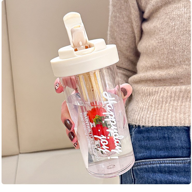 cute puppy water bottle with tea infuser, 500ml portable leakproof tritan bottle with straw & carry strap, bpa free reusable drinkware for school, office, travel, gift for girls kids cute puppy water bottle with tea infuser, 500ml portable leakproof tritan bottle with straw & carry strap, bpa free reusable drinkware for school, office, travel, gift for girls kids