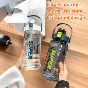 dual use lid sports water bottle | direct sip & straw sip, leakproof bpa free