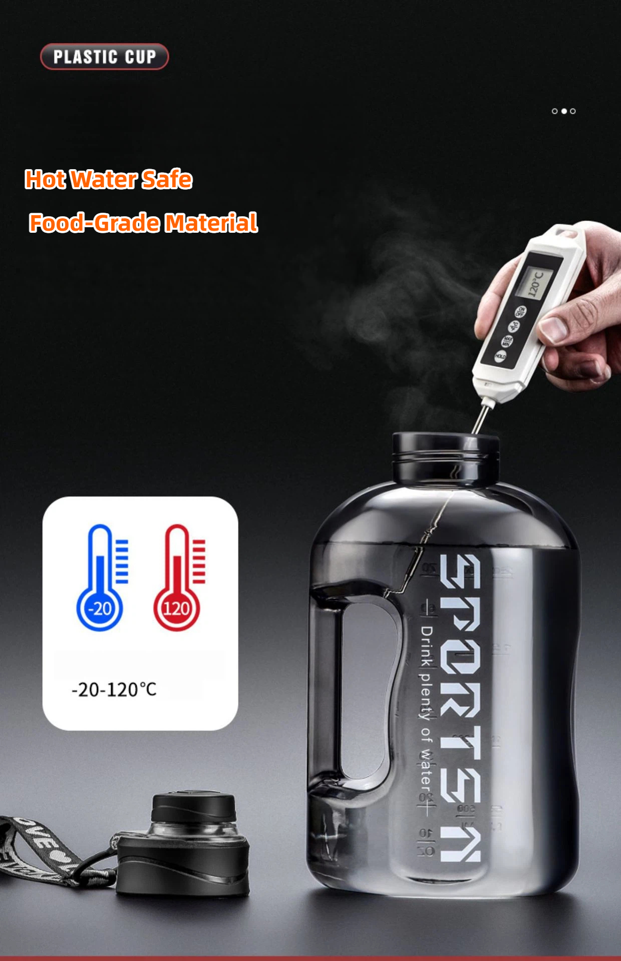 large water bottle with time marker & handle, bpa free leakproof big sports water jug with straw, reusable half gallon water bottle for gym, fitness, outdoor, hiking large water bottle with time marker & handle, bpa free leakproof big sports water jug with straw, reusable half gallon water bottle for gym, fitness, outdoor, hiking
