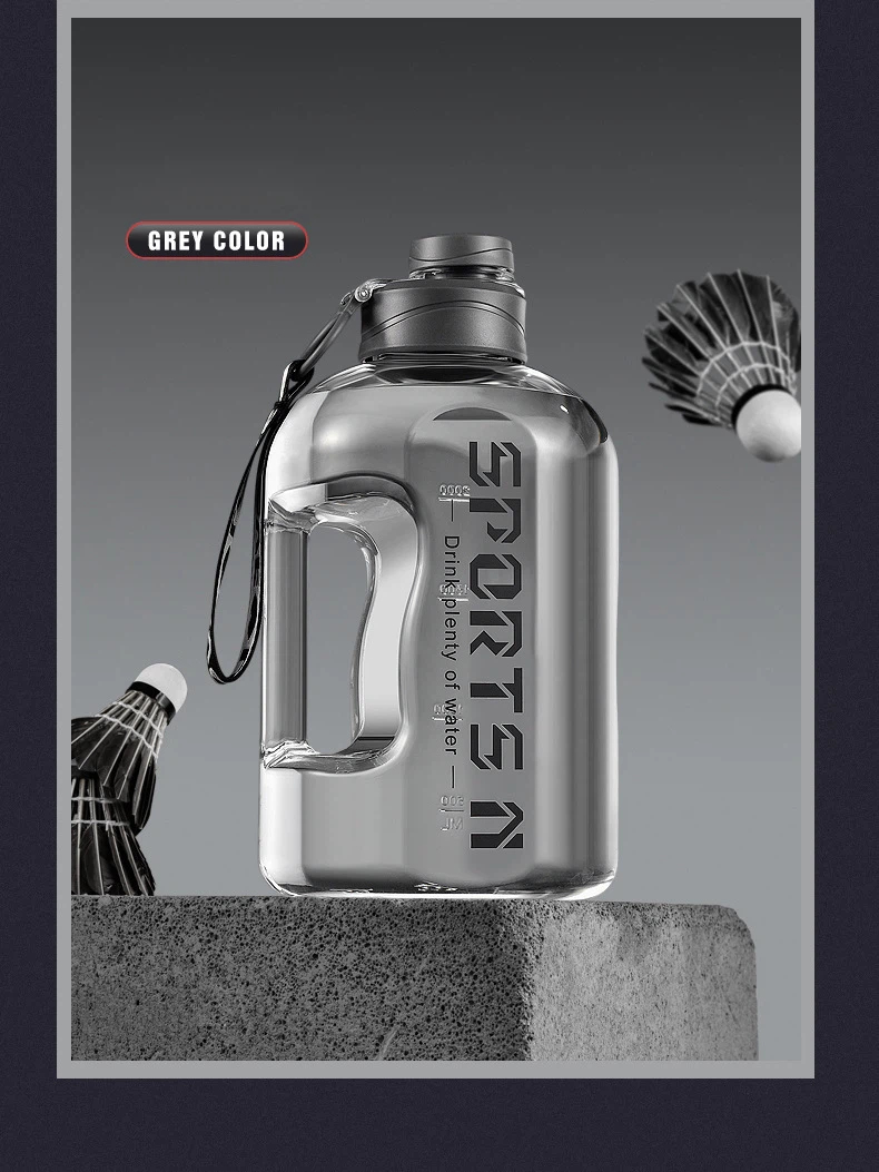 large water bottle with time marker & handle, bpa free leakproof big sports water jug with straw, reusable half gallon water bottle for gym, fitness, outdoor, hiking large water bottle with time marker & handle, bpa free leakproof big sports water jug with straw, reusable half gallon water bottle for gym, fitness, outdoor, hiking