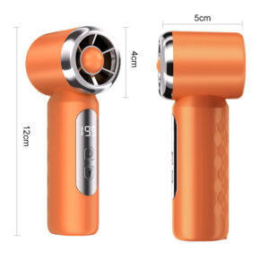199 speed portable handheld turbo fan, 2 in 1 mini fan with led flashlight, rechargeable usb pocket fan with digital display for outdoor travel camping